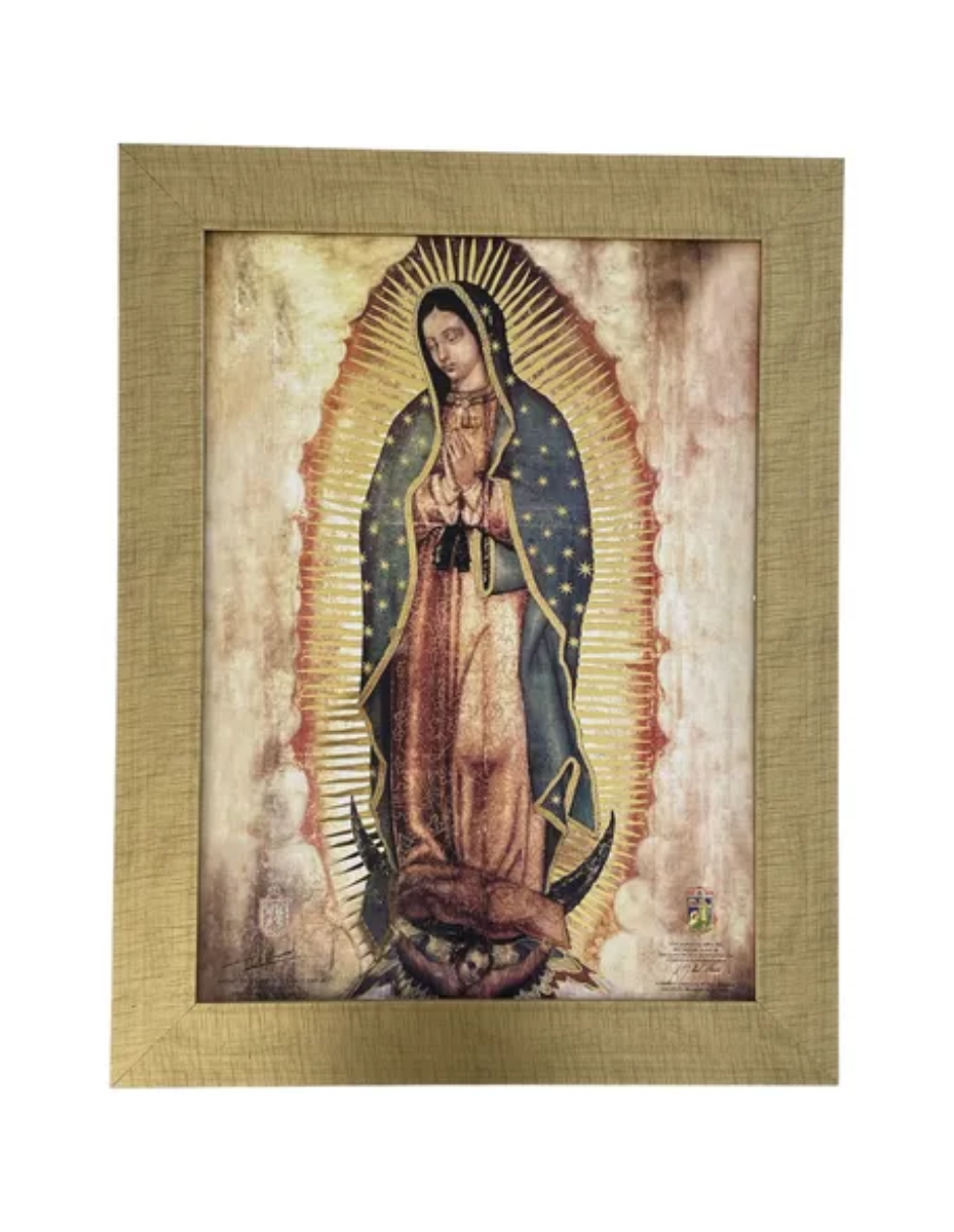 Cuadro Virgen De Guadalupe 63x81 Marco Liso