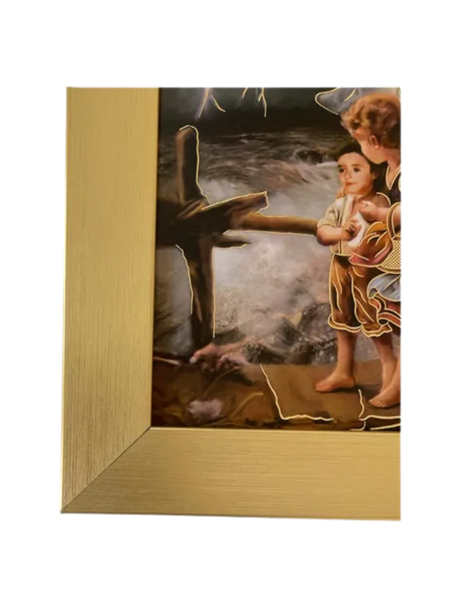 Cuadro Ángel De La Guarda 29x34 Marco Liso