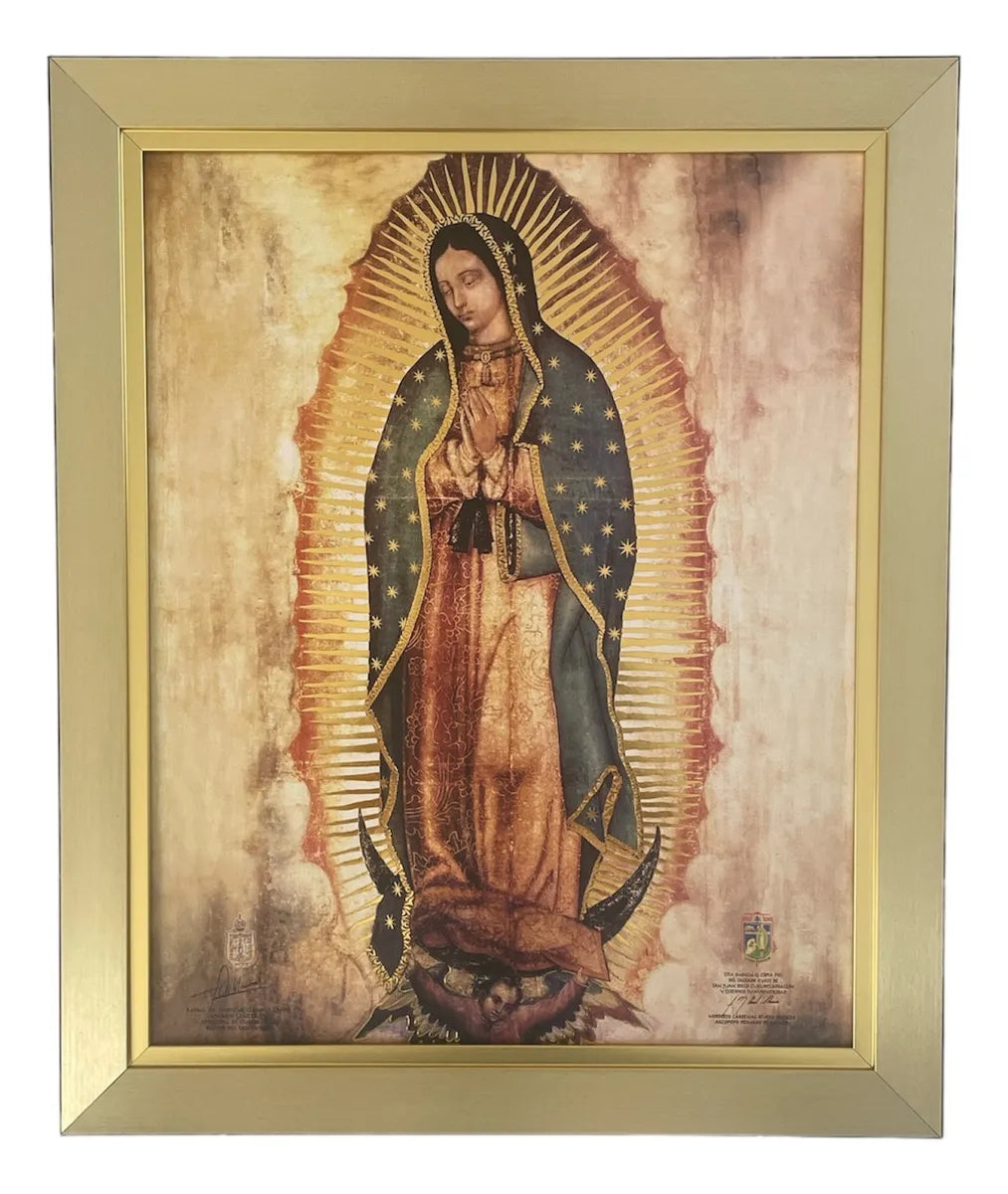 Cuadro Virgen De Guadalupe  48x58 Marco Liso
