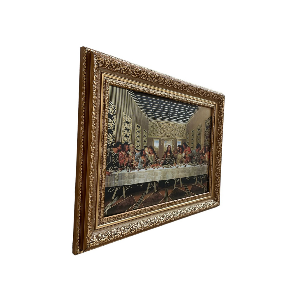 Cuadro Ultima Cena Da Vinci 38x50 Marco Dorado