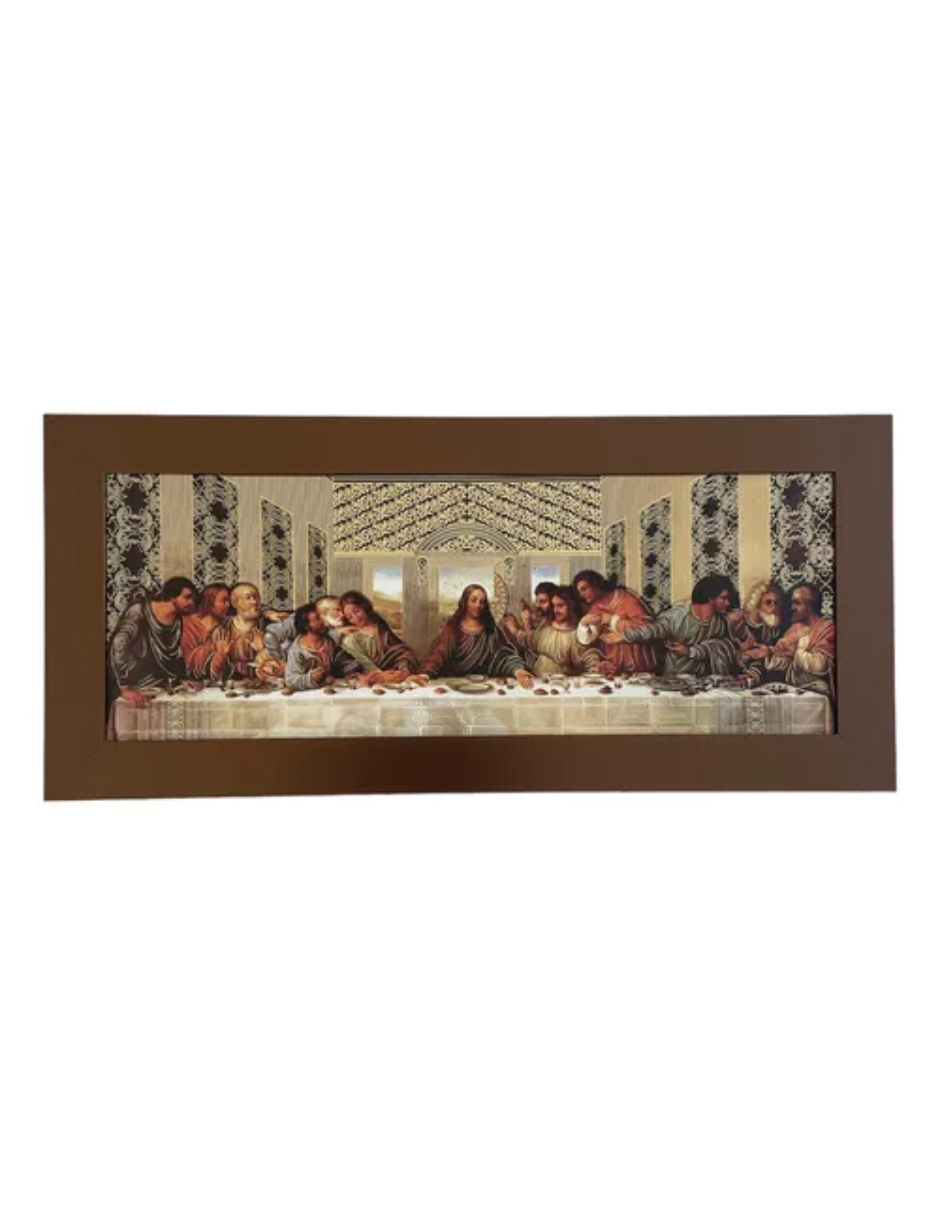Cuadro Ultima Cena Davinci 105x47 Marco Liso