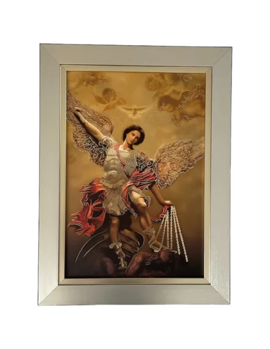 Cuadro San Miguel Arcángel 36x48cm Marco Liso