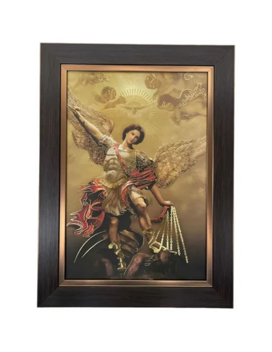 Cuadro San Miguel Arcángel 36x48cm Marco Liso
