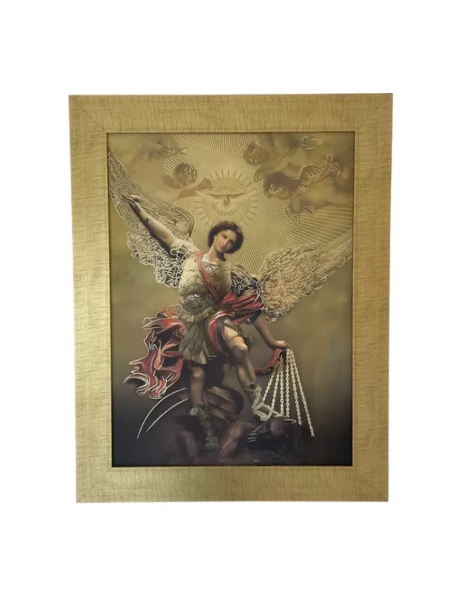 Cuadro San Miguel Arcangel 63x81 Marco Liso