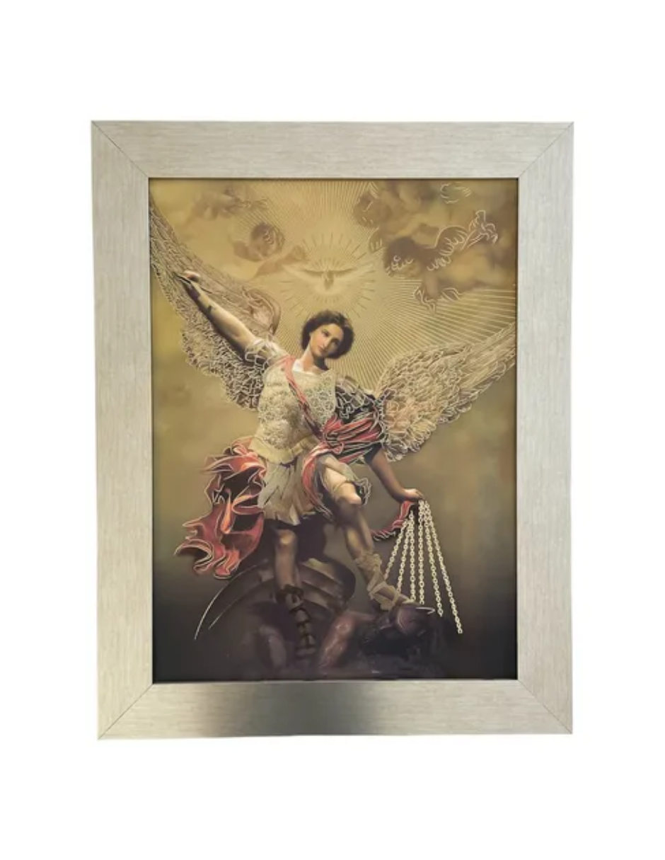 Cuadro San Miguel Arcangel 63x81 Marco Liso