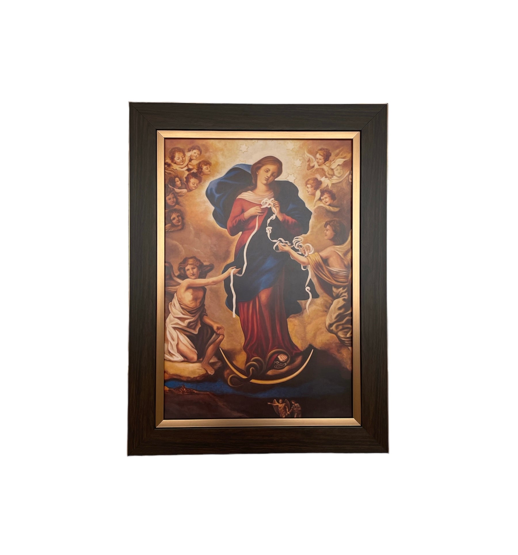 Cuadro Virgen Desatanudos 36x48cm Marco Liso
