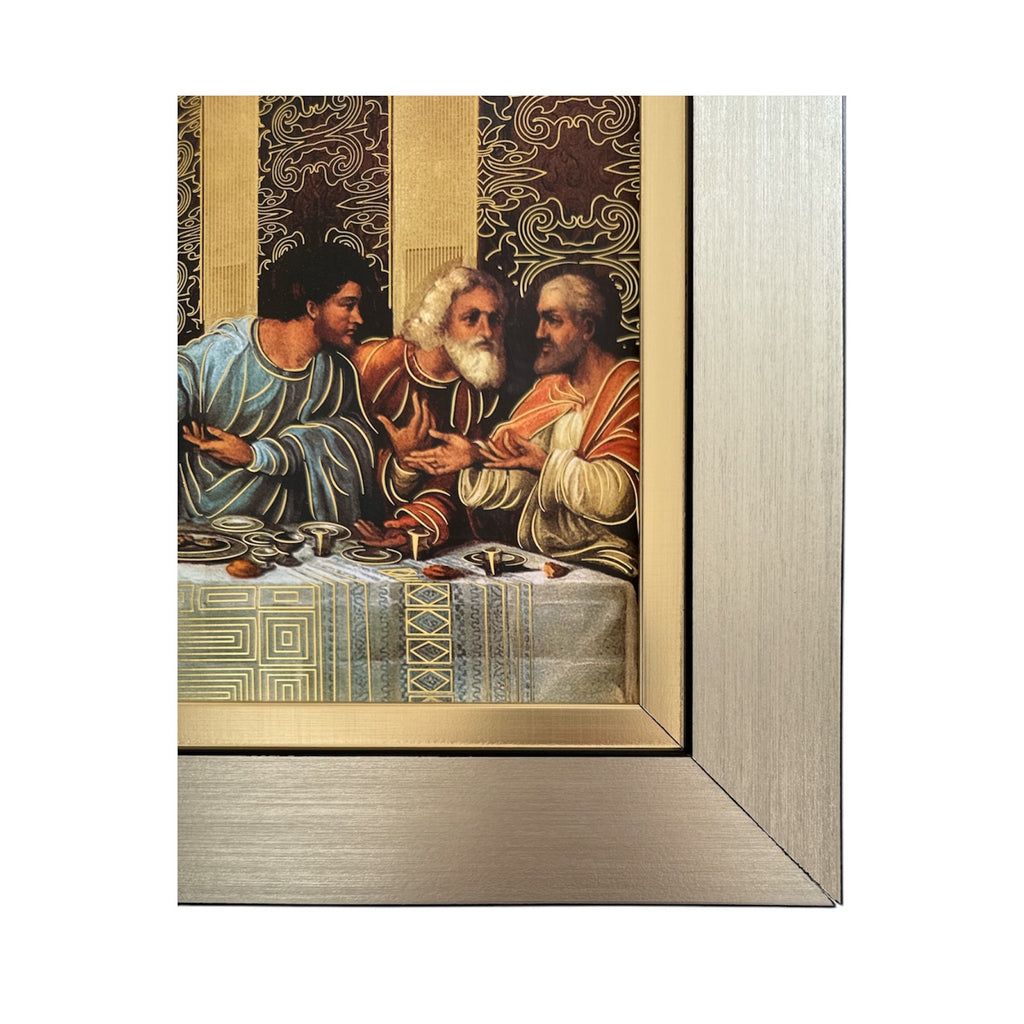 Cuadro Ultima Cena Da Vinci 29x59cm Marco Liso