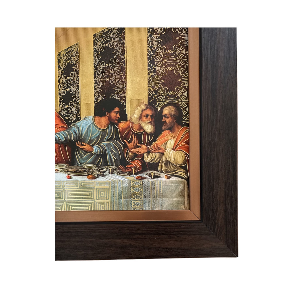 Cuadro Ultima Cena Da Vinci 29x59cm Marco Liso