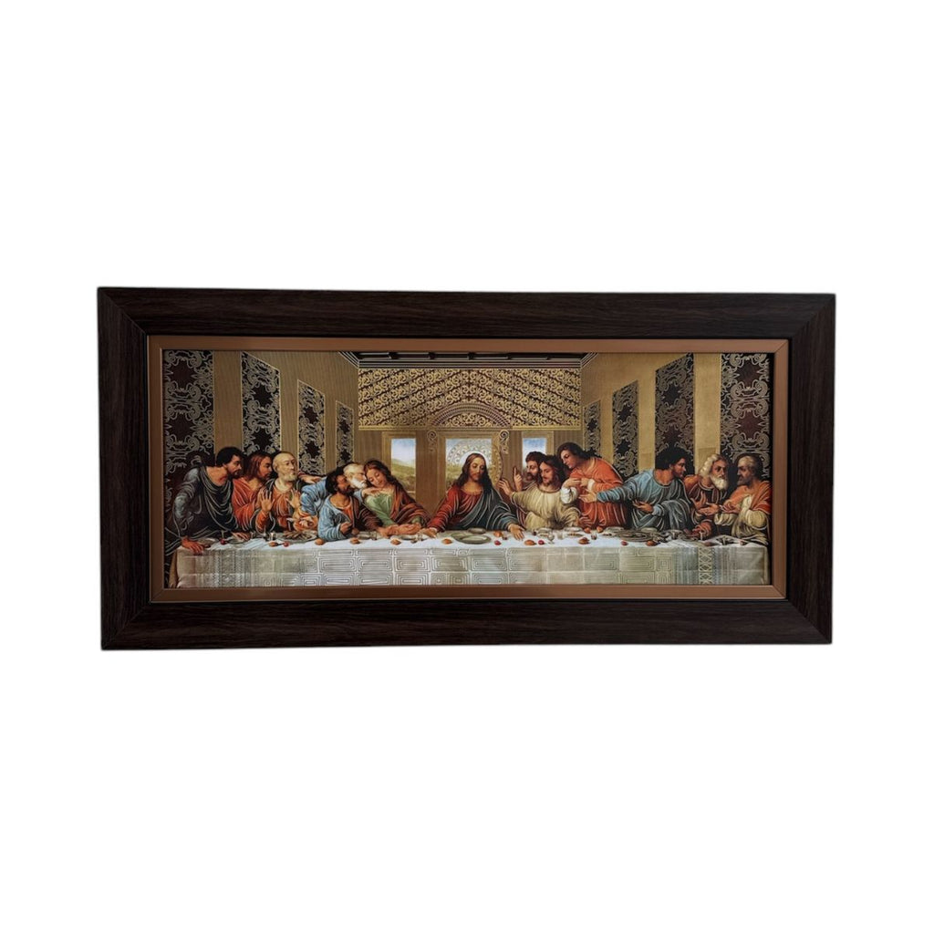 Cuadro Ultima Cena Da Vinci 29x59cm Marco Liso
