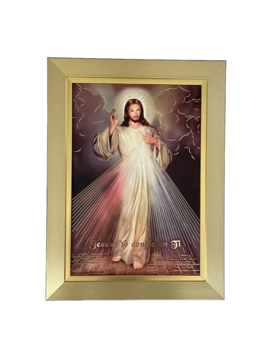 Cuadro Señor De La Misericordia 36x48 Marco Liso