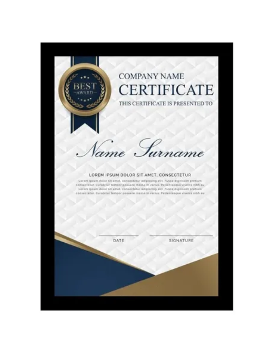 Marco Para Título 25x35cm con Doble Mica