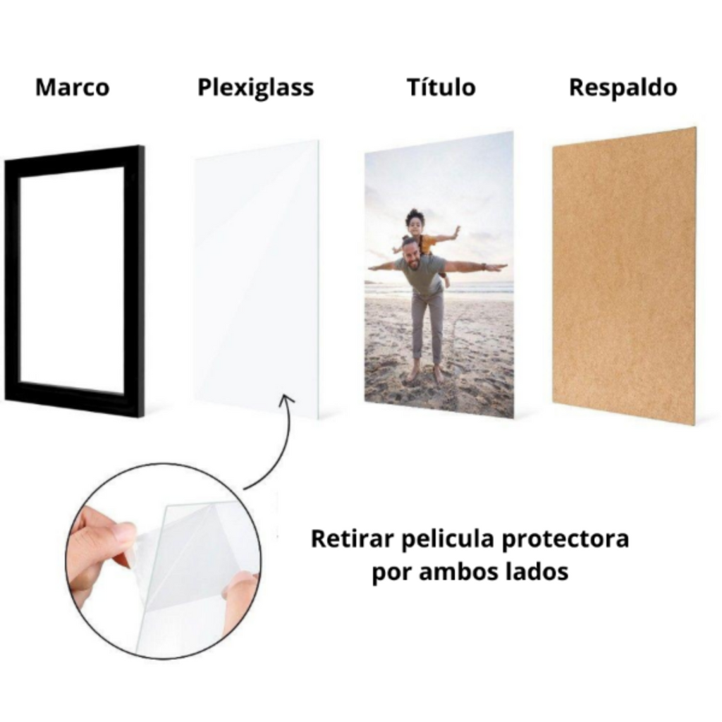 Marco Para Título 30x40 Doble Carta Con Doble Mica