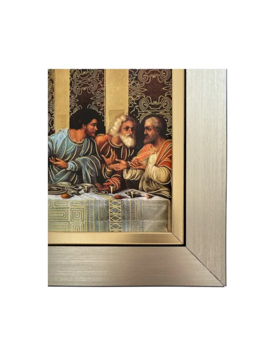 Cuadro Ultima Cena Da Vinci 29x59 Marco Liso