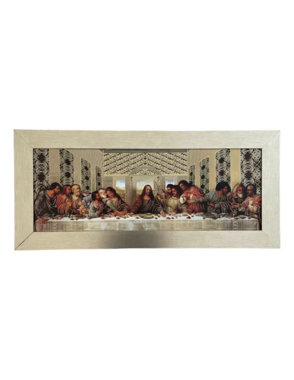 Cuadro Ultima Cena Davinci 105x47 Marco Liso