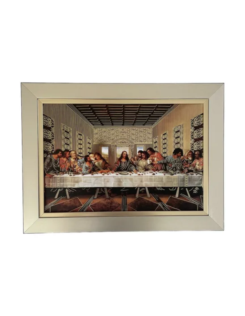 Cuadro Ultima Cena Da Vinci 48x36 Marco Liso