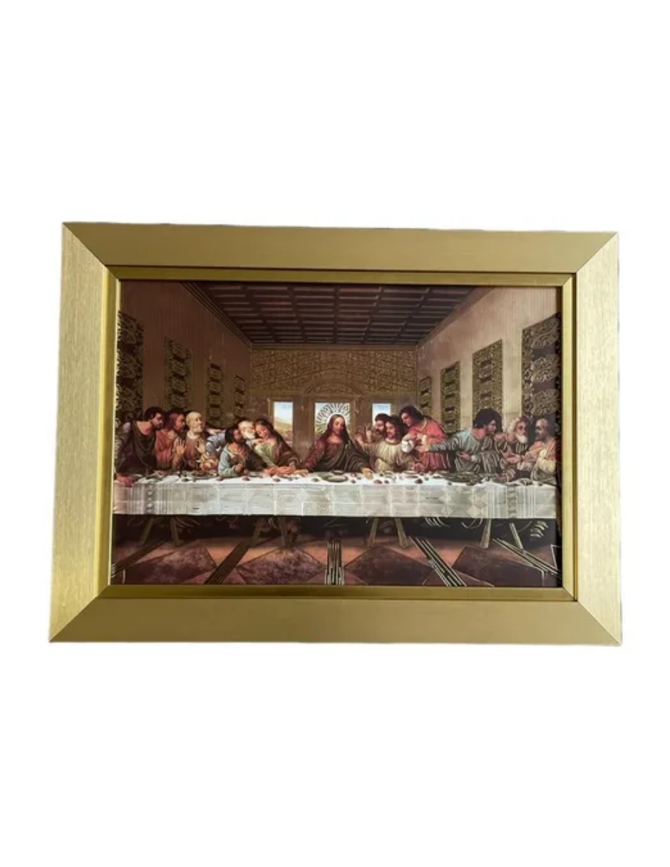Cuadro Ultima Cena Da Vinci 48x36cm Marco Liso