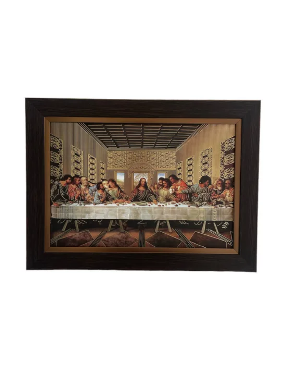 Cuadro Ultima Cena Da Vinci 48x58 Marco Liso