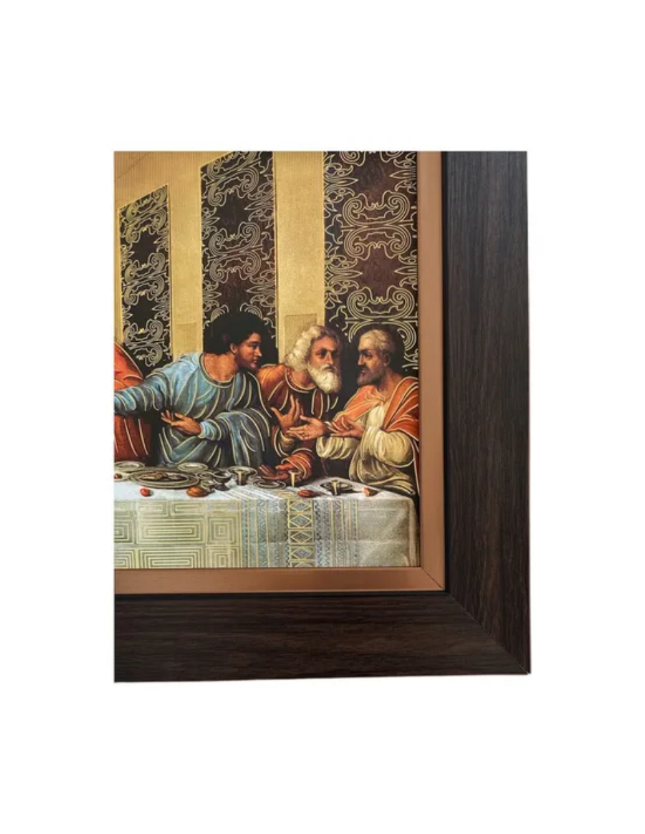 Cuadro Ultima Cena Da Vinci 29x59 Marco Liso