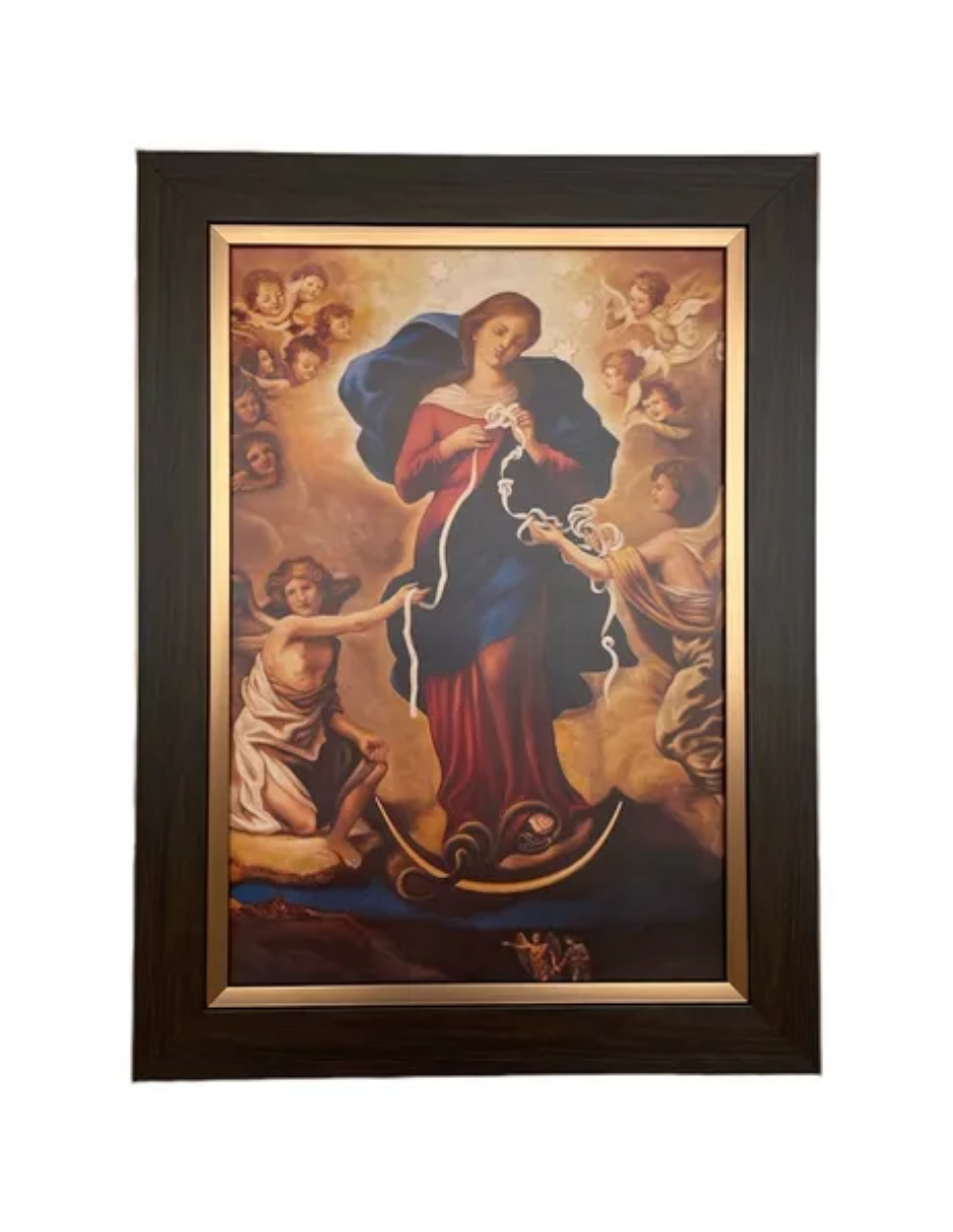 Cuadro Virgen Desatanudos 36x48 Marco Liso