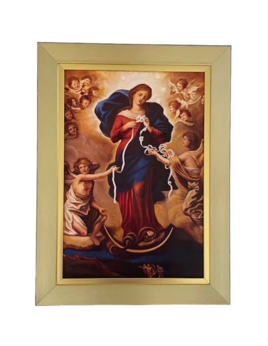 Cuadro Virgen Desatanudos 36x48 Marco Liso