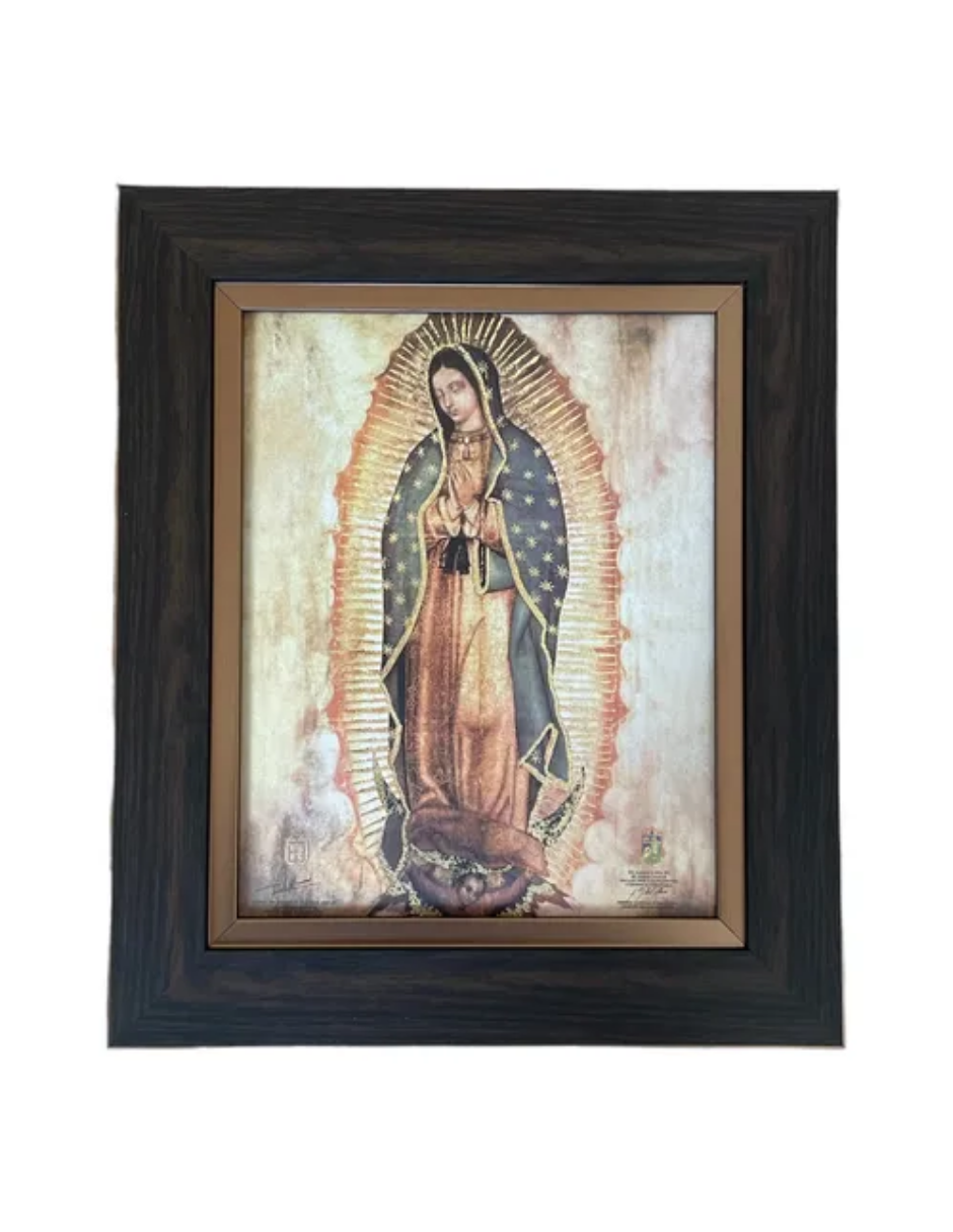 Cuadro Virgen De Guadalupe 29x34 Marco Liso