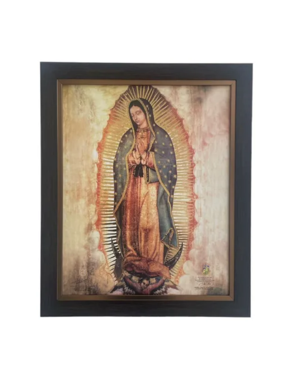 Cuadro Virgen De Guadalupe  48x58 Marco Liso