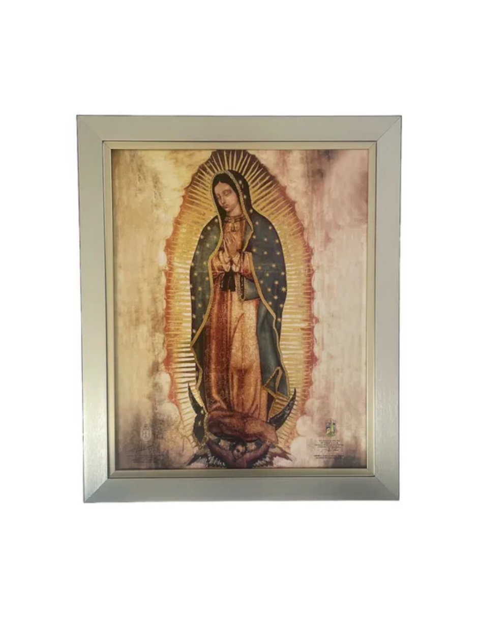 Cuadro Virgen De Guadalupe  48x58 Marco Liso