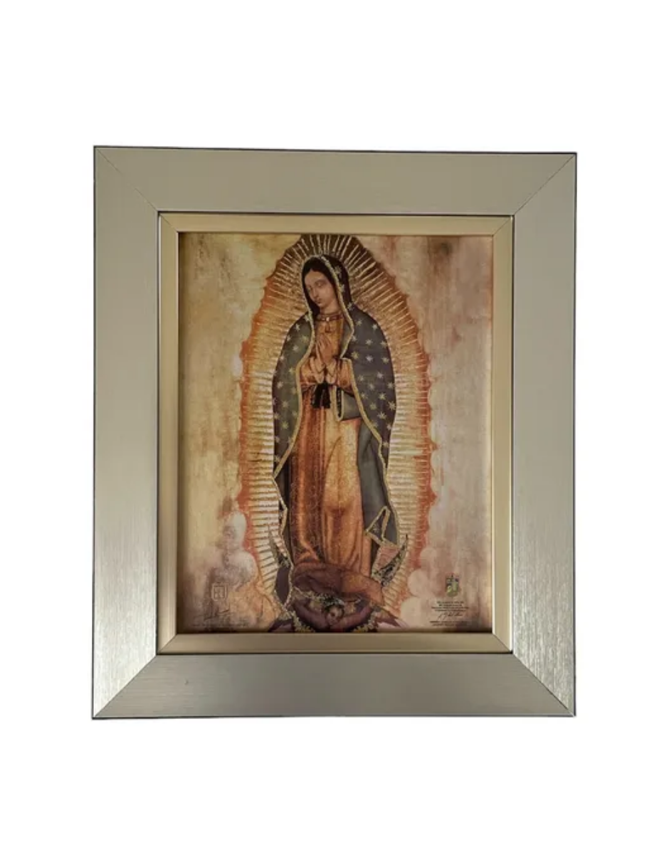 Cuadro Virgen De Guadalupe 29x34 Marco Liso
