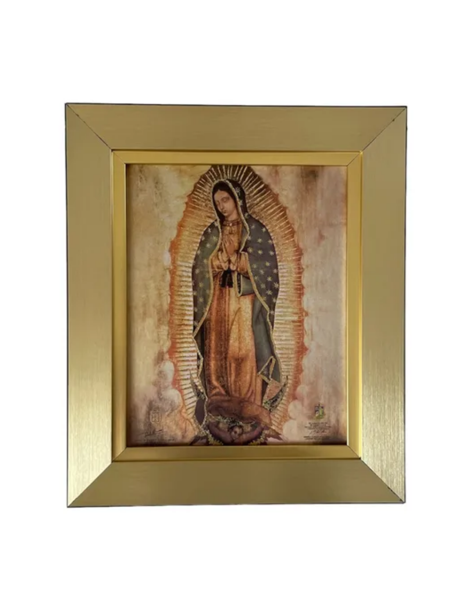Cuadro Virgen De Guadalupe 29x34 Marco Liso
