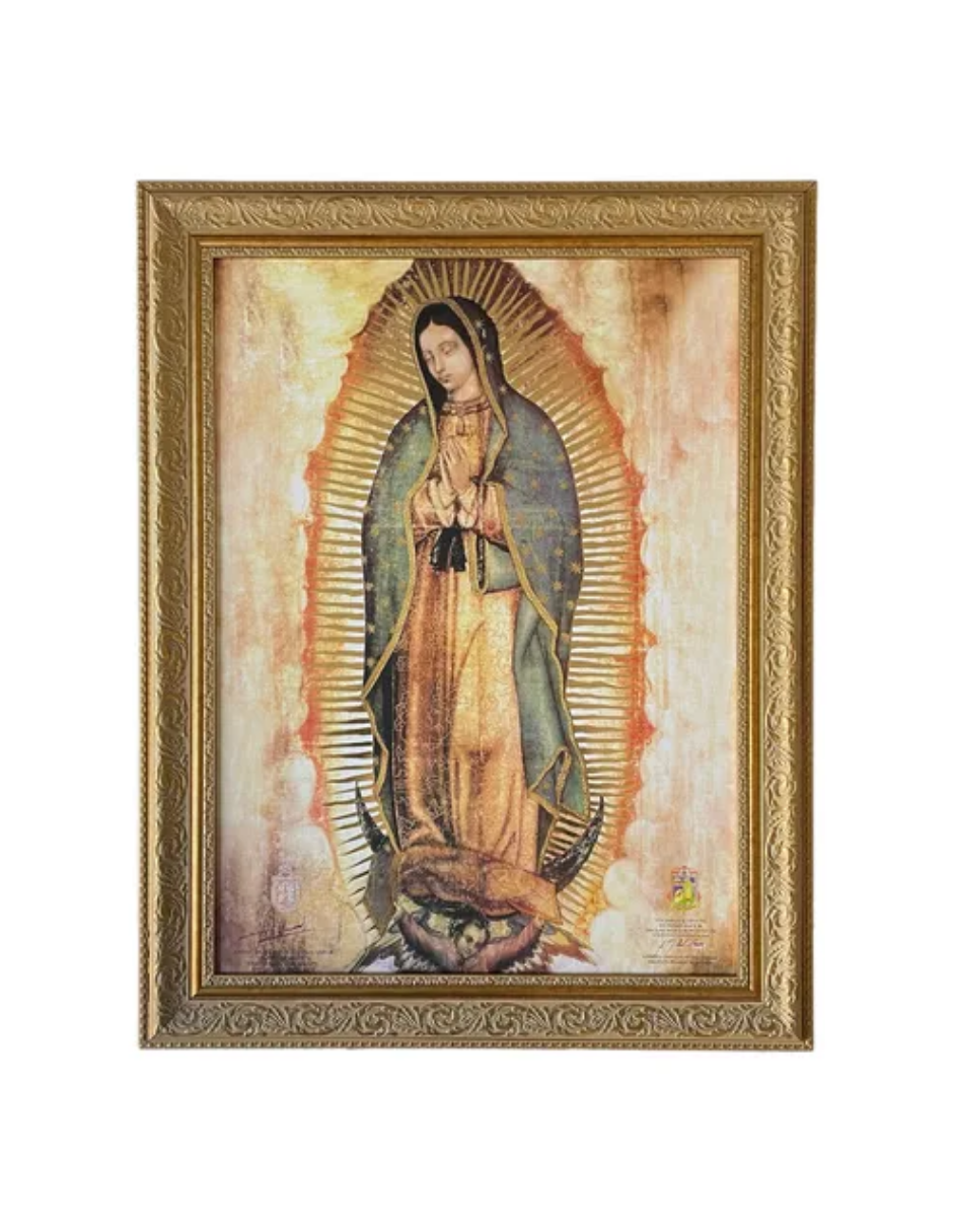 Cuadro Virgen De Guadalupe 63x81 Marco Dorado