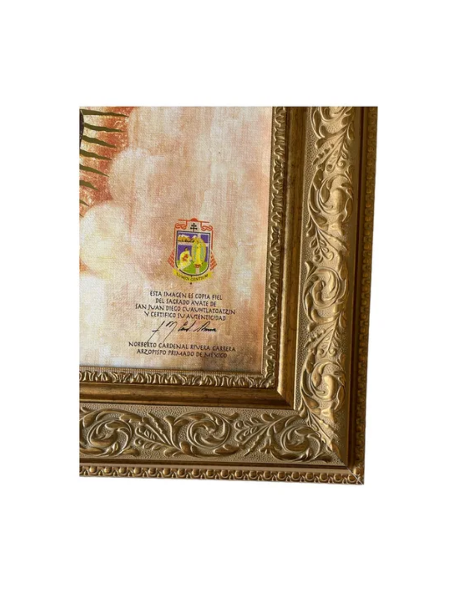 Cuadro Virgen De Guadalupe 63x81 Marco Dorado