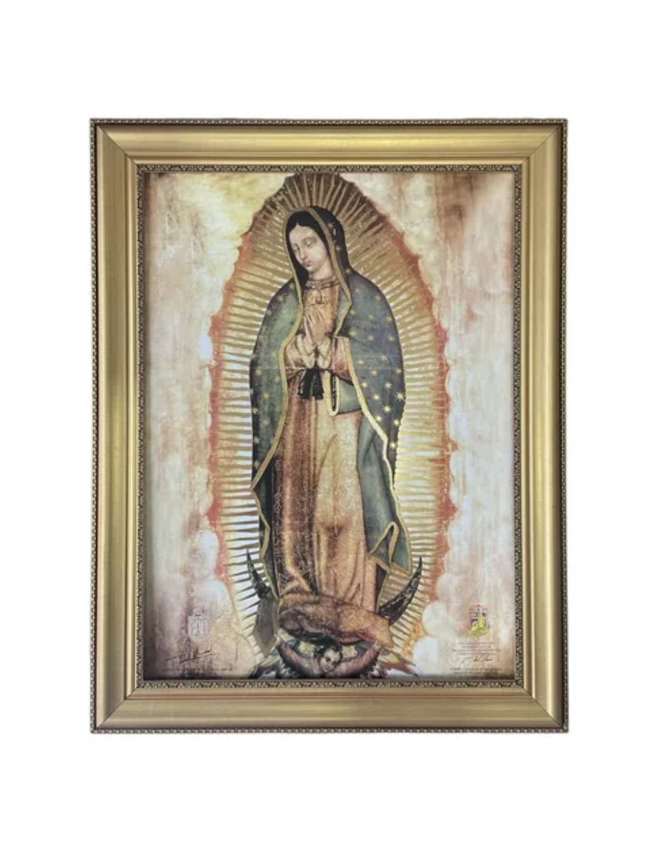 Cuadro Virgen De Guadalupe 63x81 Marco Dorado