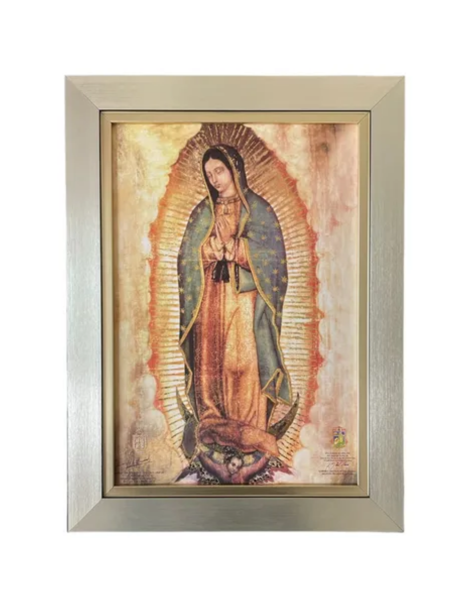 Cuadro Virgen De Guadalupe 36x48  Marco Liso