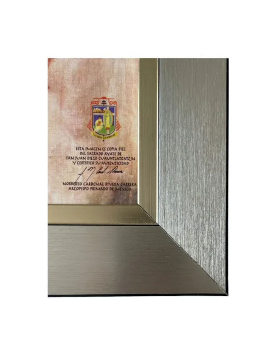 Cuadro Virgen De Guadalupe 36x48  Marco Liso