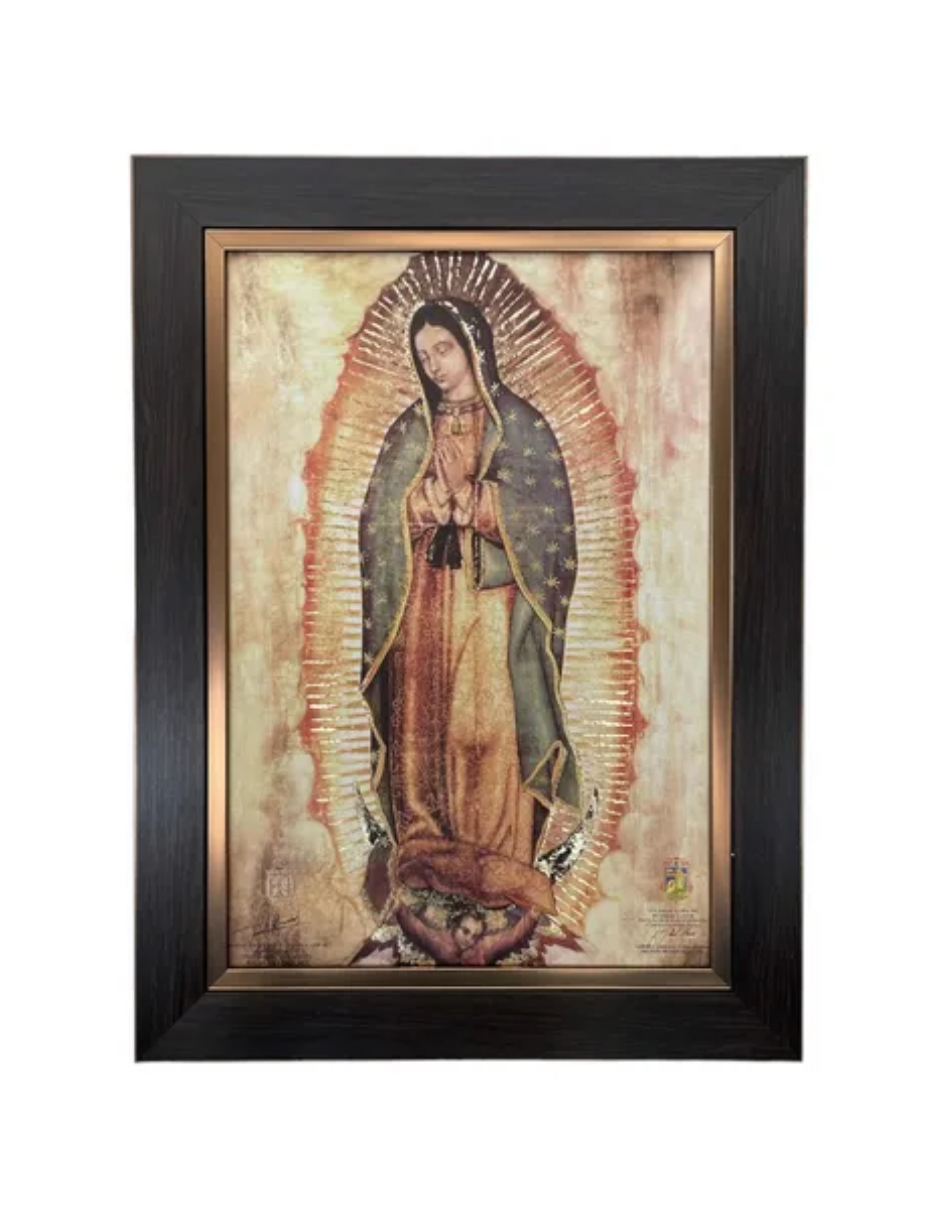Cuadro Virgen De Guadalupe 36x48  Marco Liso