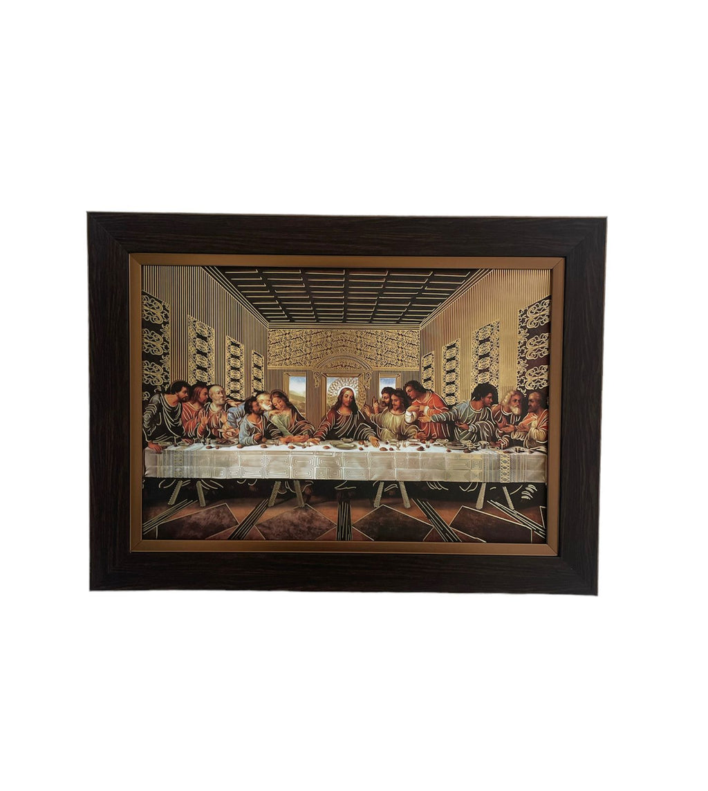 Cuadro Ultima Cena Da Vinci 48x36cm Marco Liso