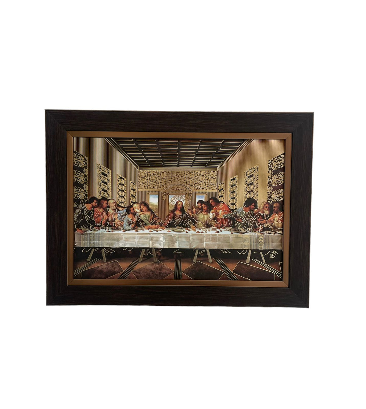 Cuadro Ultima Cena Da Vinci 48x36cm Marco Liso