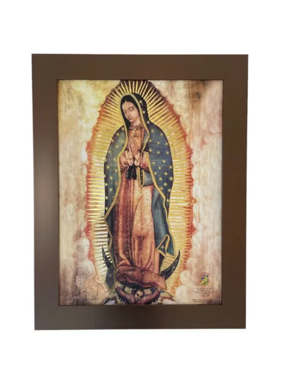 Cuadro Virgen De Guadalupe 63x81 Marco Liso
